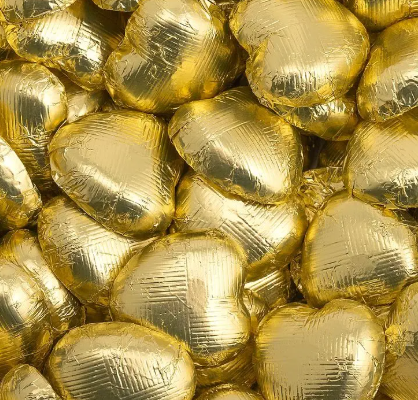 Gold Foiled Chocolate Hearts