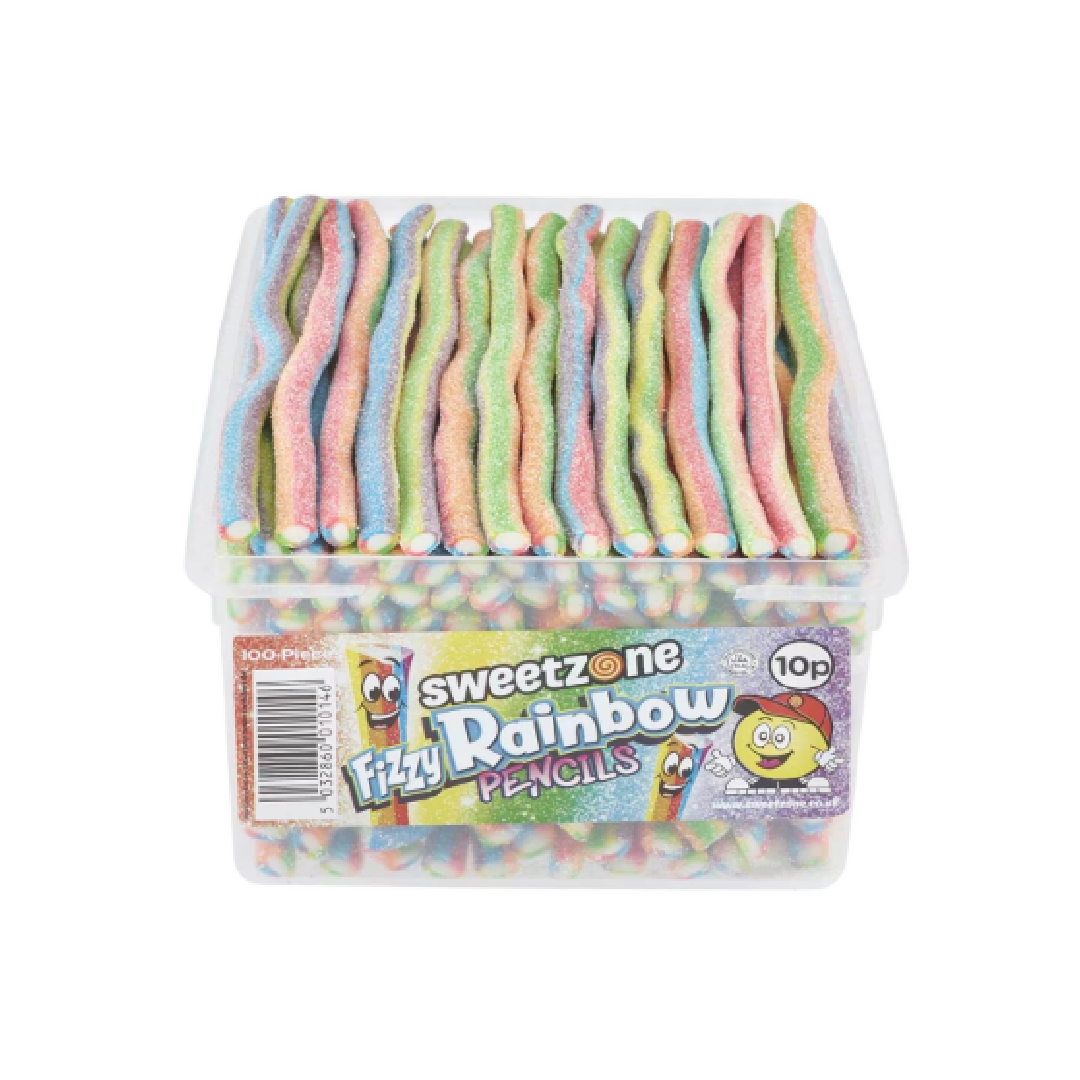 Sweetzone Fizzy Rainbow Pencils Tub 1.1kg