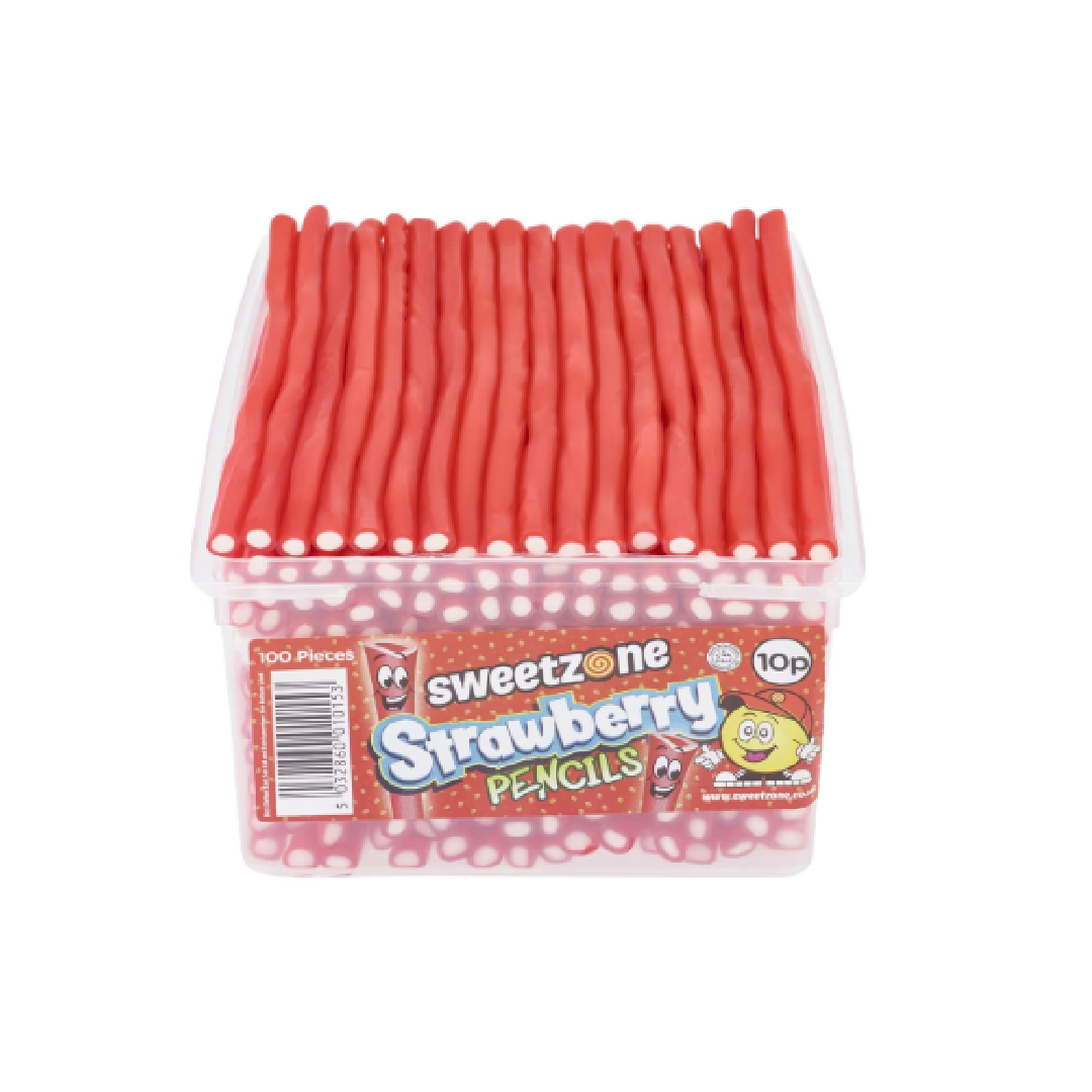 Sweetzone Strawberry Pencils Tub 1.1kg