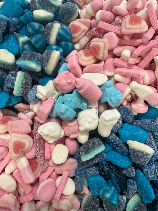 Gender Reveal Blue & Pink Sweets Pizza Box