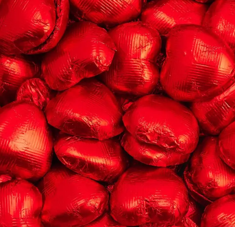 Red Foiled Chocolate Hearts