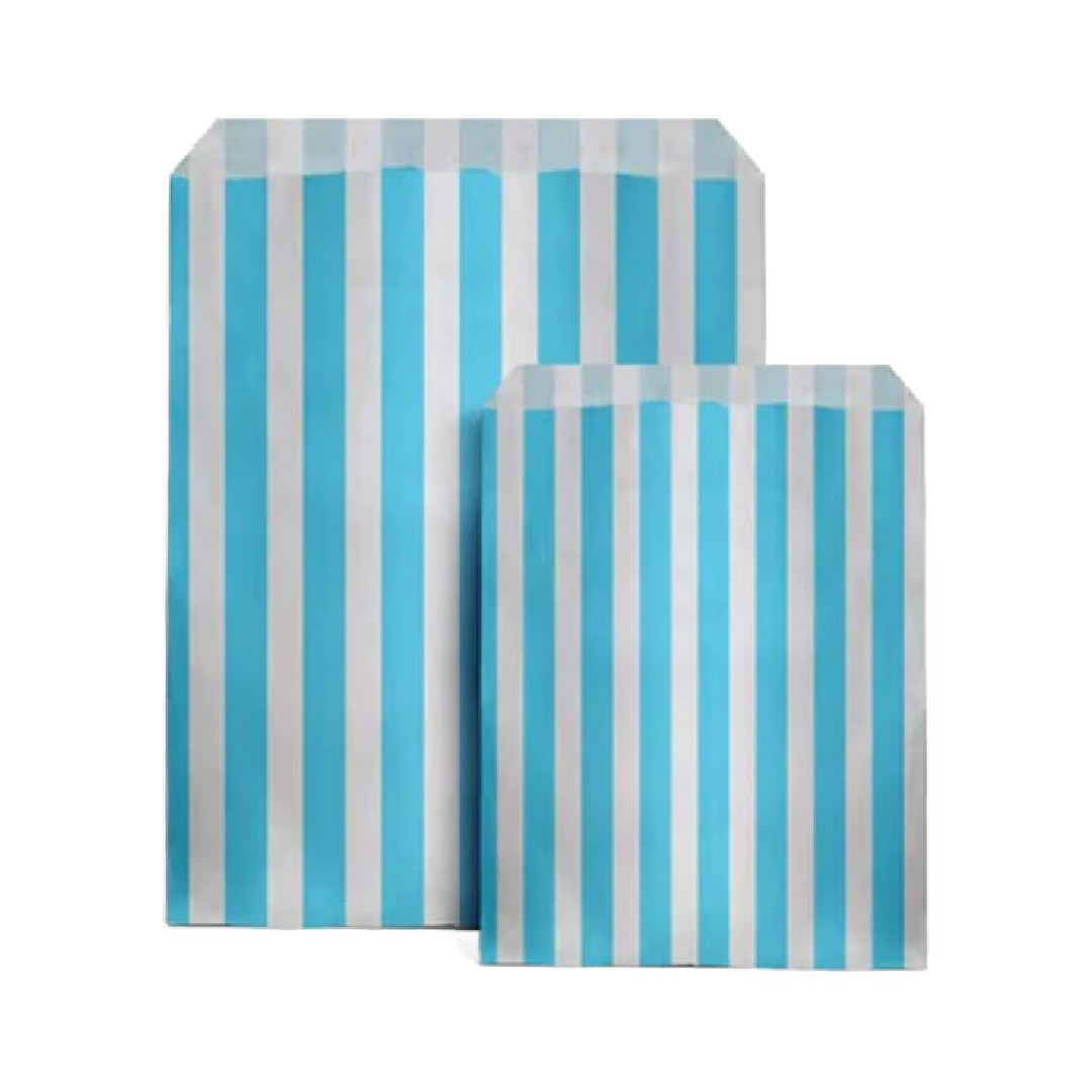 Baby Blue & White Paper Party Bags - Pack of 10