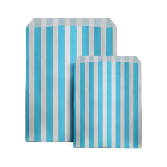 Baby Blue & White Paper Party Bags - Pack of 10