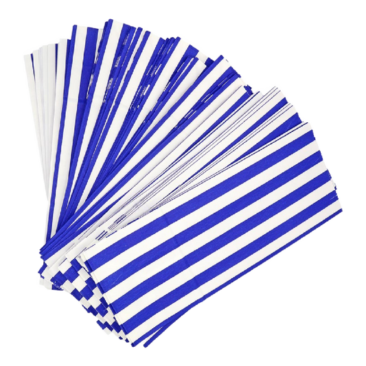 Blue & White Paper Party Bags - Pack of 10